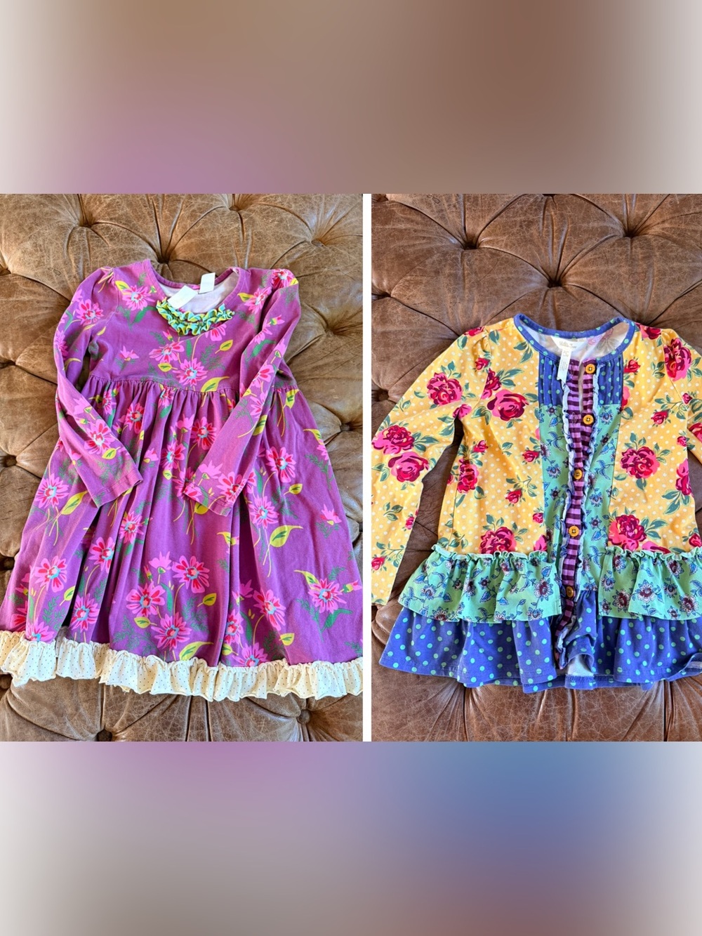 Matilda Jane Girls Size 6 Bundle Floral Dress & Ruffle Tunic Boutique